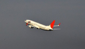 A JAL aircraft taking off from Haneda