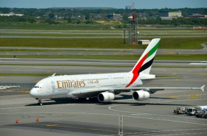An Emirates A380 