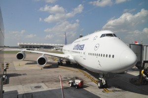 A Lufthansa Boeing 747-8 at FRA