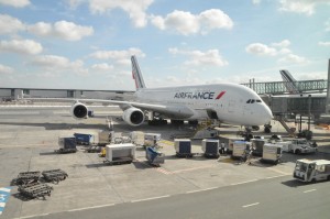 An Air France A380 at CDG
