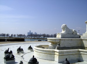 James Scott Fountain and Detroit Skyline