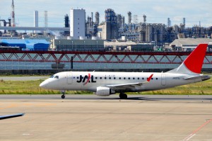 A J-Air plane at Tokyo's Haneda Airport
