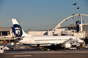 An Alaska Airlines jet in Los Angeles