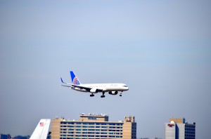 A United aircraft landing at JFK