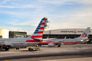 American Airlines planes at LaGuardia