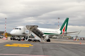 An Alitalia plane in Rome