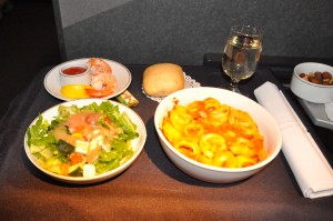 A first-class meal on AA before the merger