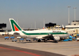 Alitalia plane in Amsterdam
