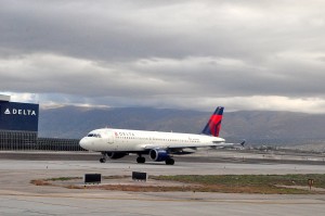 Delta aircraft in Salt Lake City